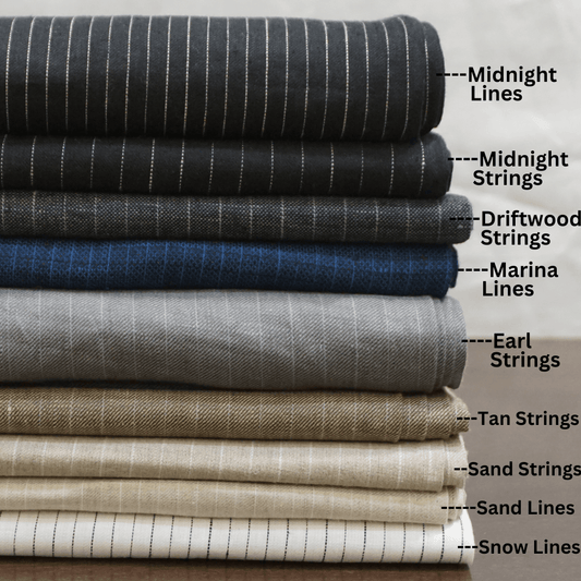 Premium Quality 100% Linen Stripe Fabric MAGNIK, Cozy, Simple Stripes by the Meter, 56" Wide - Made in India - OrganoLinen