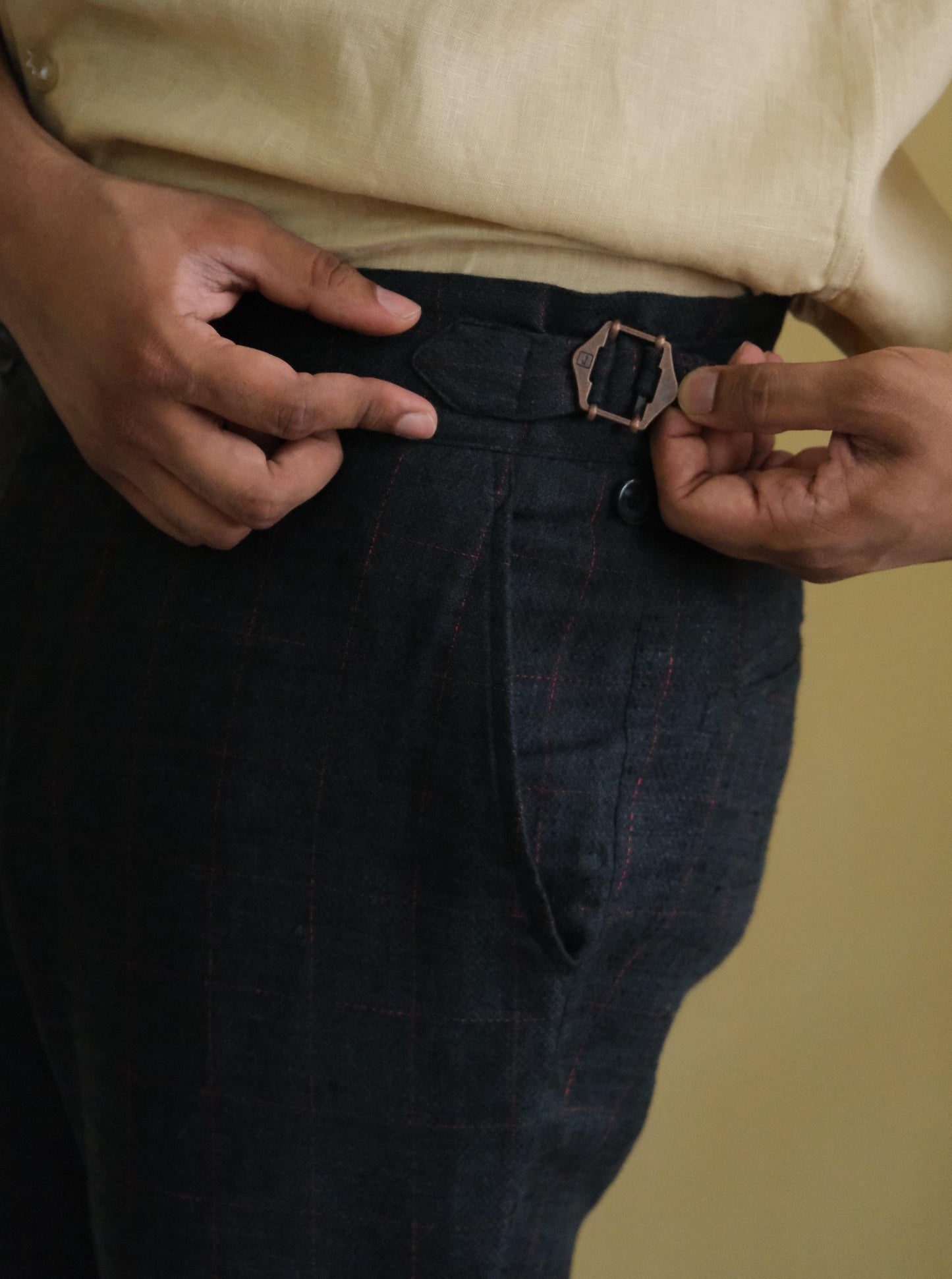 LUXE Premium Linen Trouser (Checks) - OrganoLinen