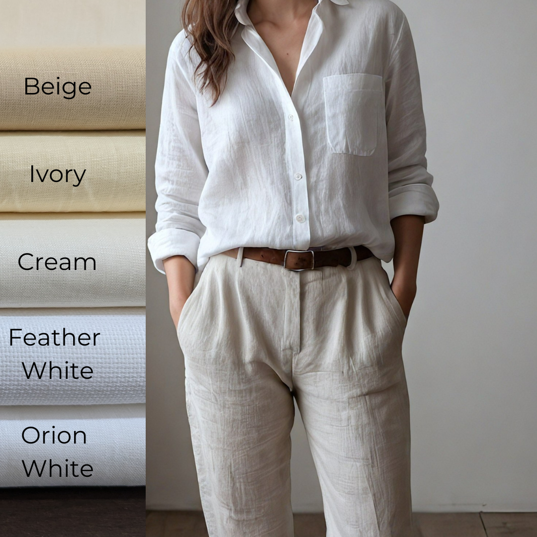 Women's Classic White Linen Shirt CLOUD