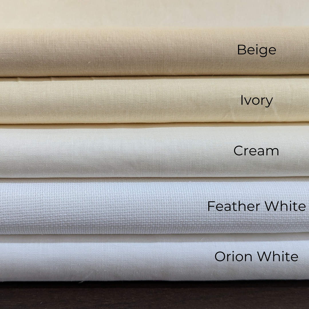 Pure Linen Fabrics in Natural, White Colors