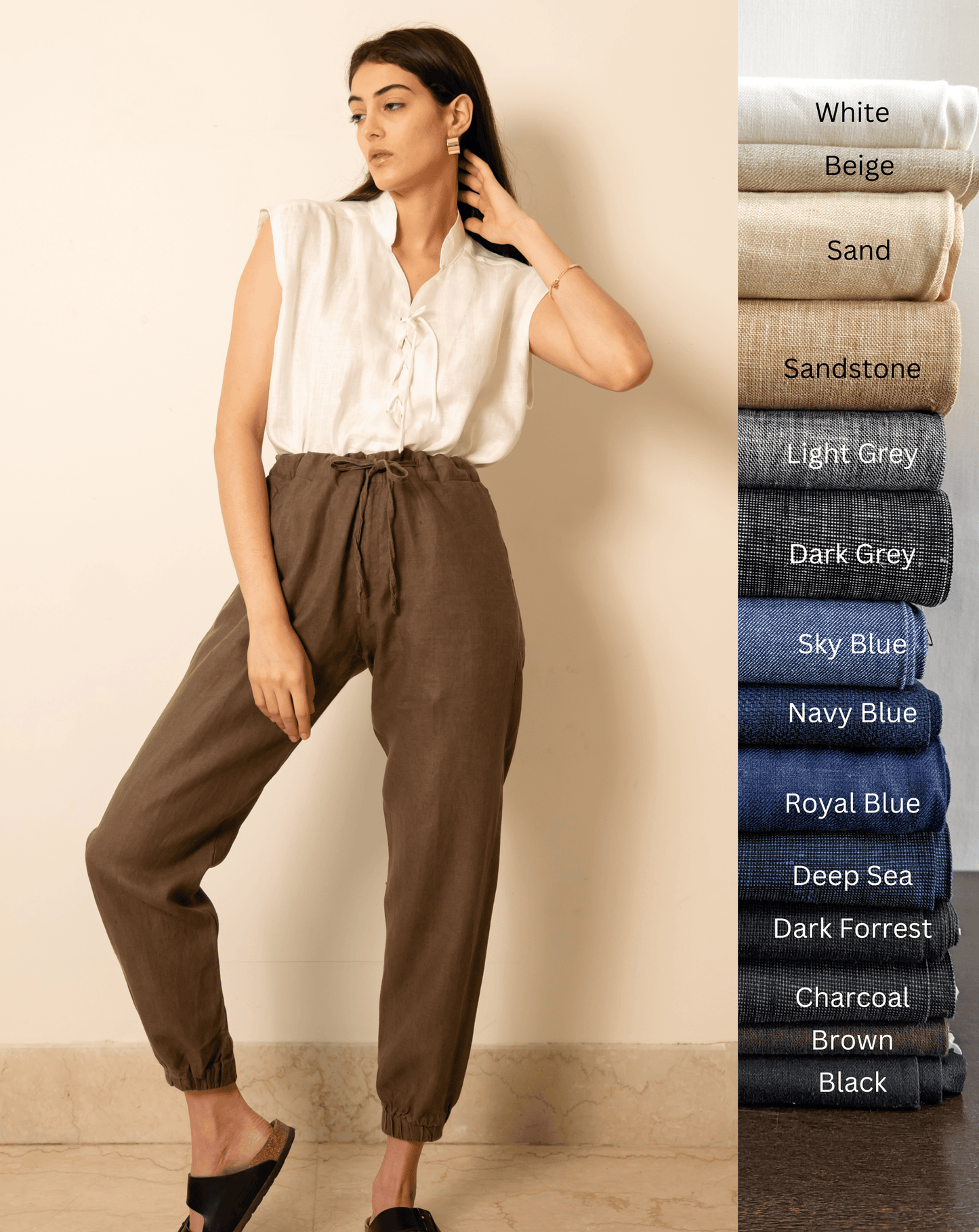 ARLO Linen Jogger Pants for women - OrganoLinen